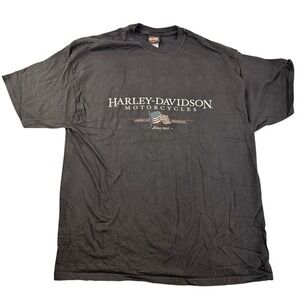 Vintage 2002 Harley Davidson Cycles New York City Graphic T Shirt Mens 2XL Black